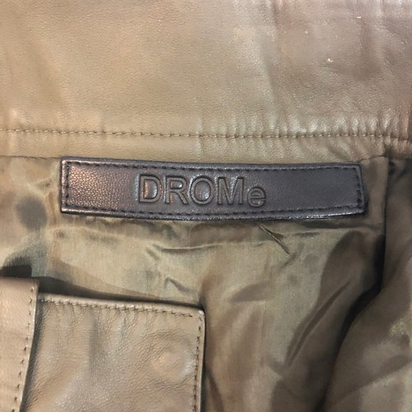 NEW DROME Leather Pleated A-Line Mini Skirt - Picture 6 of 6